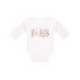 thumbnail image 1 of Inktastic Pink Paris Eiffel Tower with Flowers Boys or Girls Long Sleeve Baby Bodysuit, 1 of 5