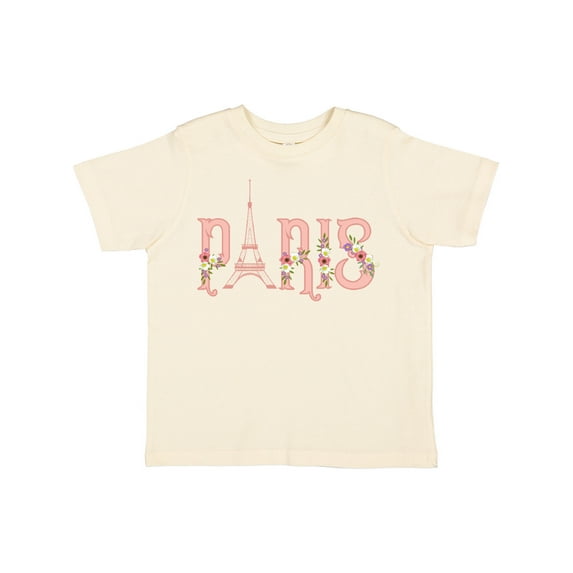 Inktastic Pink Paris Eiffel Tower with Flowers Boys or Girls Toddler T-Shirt