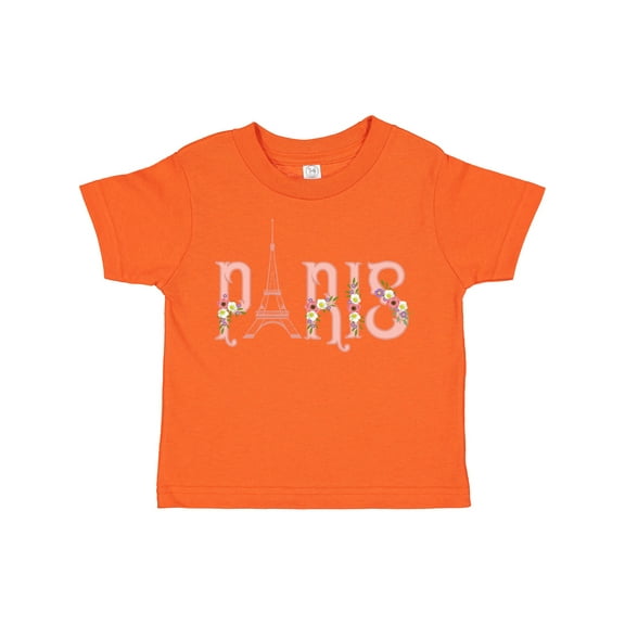 Inktastic Pink Paris Eiffel Tower with Flowers Boys or Girls Toddler T-Shirt