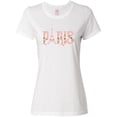 thumbnail image 1 of Inktastic Pink Paris Eiffel Tower with Flowers Women's T-Shirt, 1 of 5