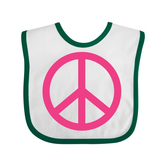 Inktastic Pink Peace Sign Girls Baby Bib