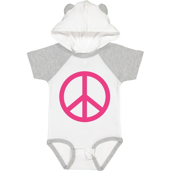 Inktastic Pink Peace Sign Girls Baby Bodysuit