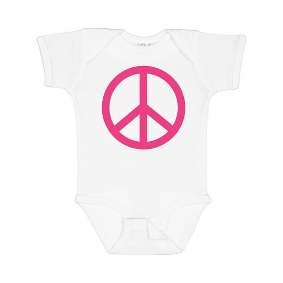 Inktastic Pink Peace Sign Girls Baby Bodysuit