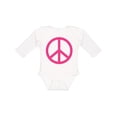 thumbnail image 1 of Inktastic Pink Peace Sign Girls Long Sleeve Baby Bodysuit, 1 of 5