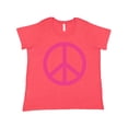 thumbnail image 1 of Inktastic Pink Peace Sign Women's Plus Size T-Shirt, 1 of 5