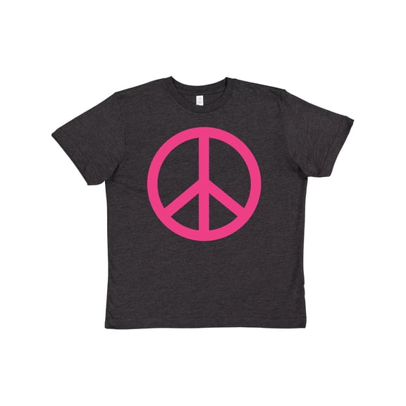Inktastic Pink Peace Sign Youth T-Shirt