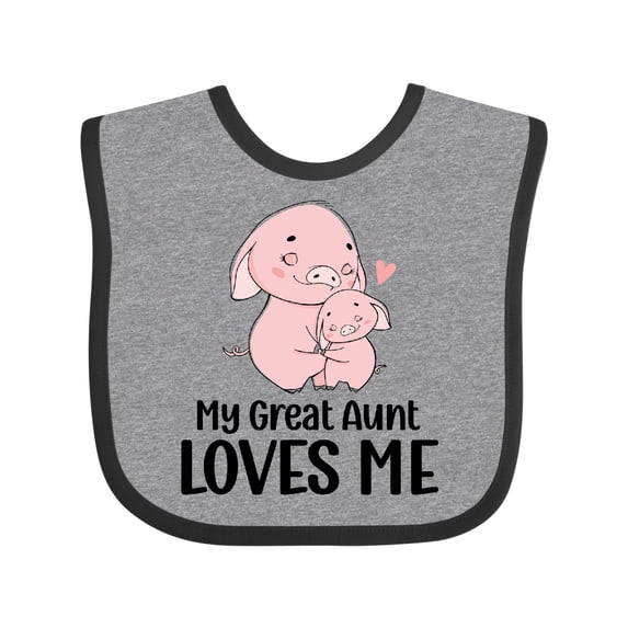 Inktastic Pink Piggies My Great Aunt Loves Me Boys or Girls Baby Bib