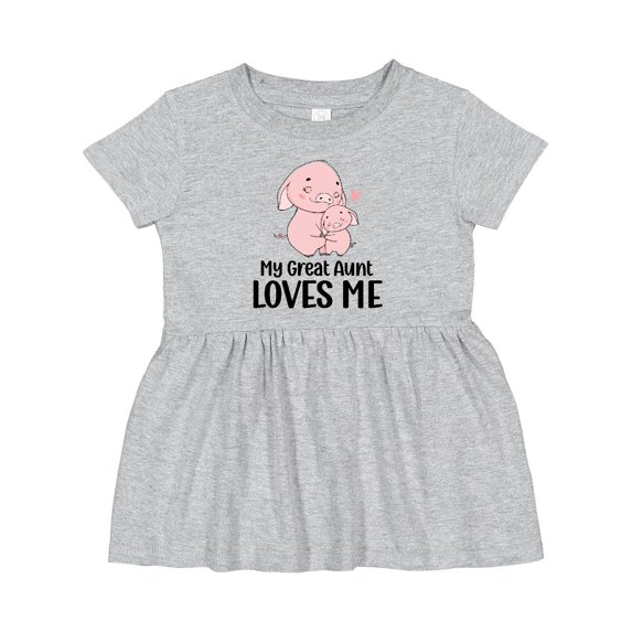 Inktastic Pink Piggies My Great Aunt Loves Me Girls Baby Dress