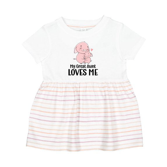 Inktastic Pink Piggies My Great Aunt Loves Me Girls Baby Dress