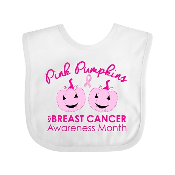 Inktastic Pink Pumpkins for Breast Cancer Awareness Boys or Girls Baby Bib