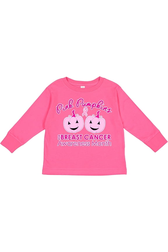 Pink Pumpkins for Breast Cancer Awareness Boys or Girls Long Sleeve Toddler T-Shirt