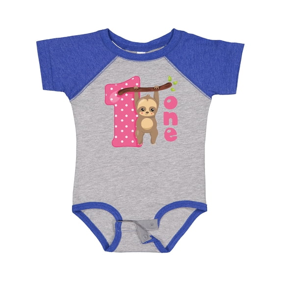 Inktastic Pink Sloth 1st Birthday Girls Baby Bodysuit