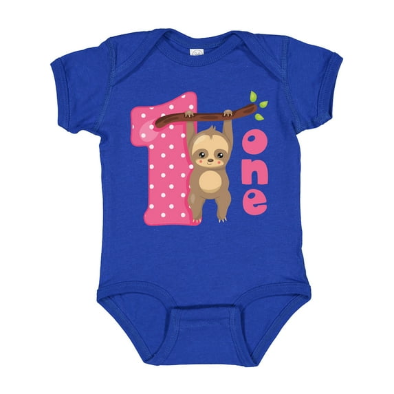 Inktastic Pink Sloth 1st Birthday Girls Baby Bodysuit