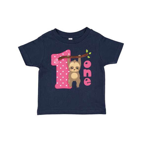 Inktastic Pink Sloth 1st Birthday Girls Baby T-Shirt