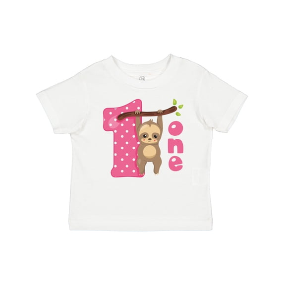 Inktastic Pink Sloth 1st Birthday Girls Baby T-Shirt