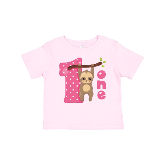 Inktastic Pink Sloth 1st Birthday Girls Baby T-Shirt