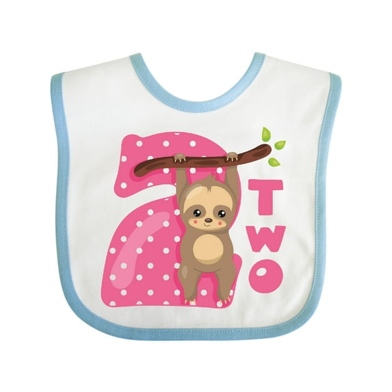 Inktastic Pink Sloth 2nd Birthday Girls Baby Bib