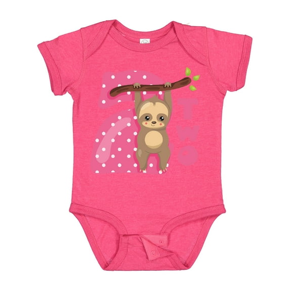 Inktastic Pink Sloth 2nd Birthday Girls Baby Bodysuit