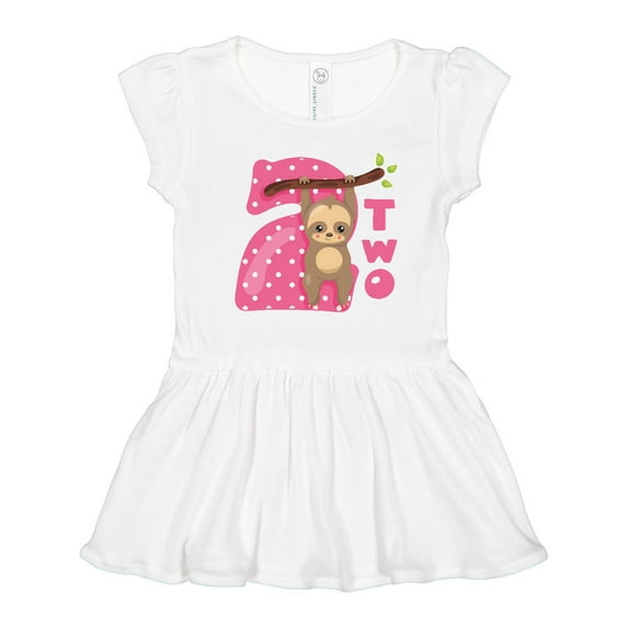 Inktastic Pink Sloth 2nd Birthday Girls Toddler Dress