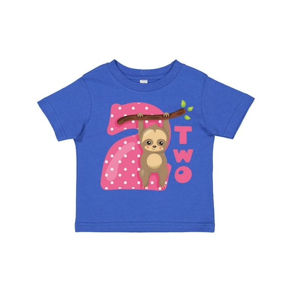 Inktastic Pink Sloth 2nd Birthday Girls Toddler T-Shirt