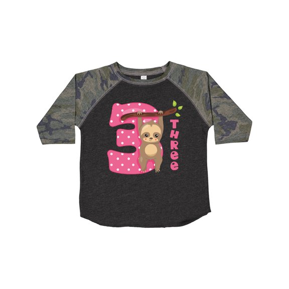 Inktastic Pink Sloth 3rd Birthday Girls Toddler T-Shirt