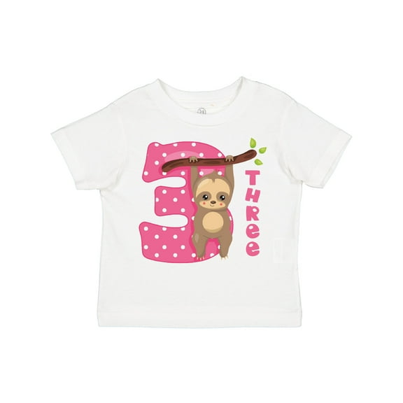 Inktastic Pink Sloth 3rd Birthday Girls Toddler T-Shirt