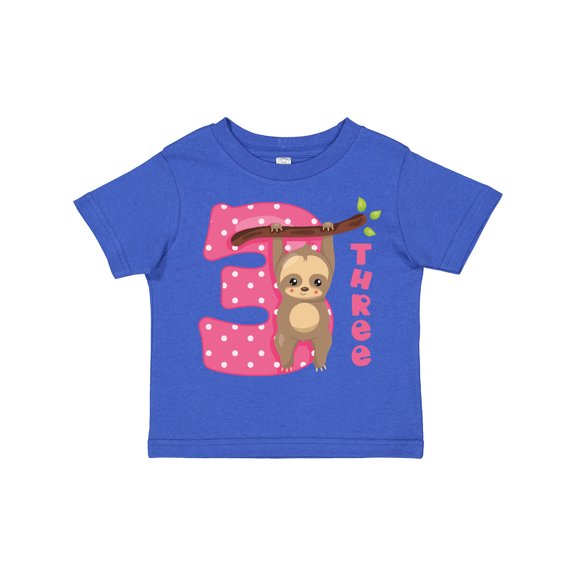 Inktastic Pink Sloth 3rd Birthday Girls Toddler T-Shirt