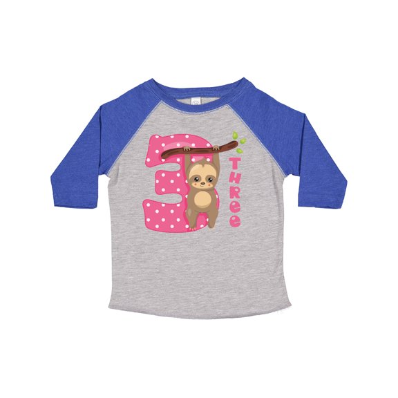 Inktastic Pink Sloth 3rd Birthday Girls Toddler T-Shirt