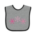 thumbnail image 1 of Inktastic Pink Snowflakes Boys or Girls Baby Bib, 1 of 4