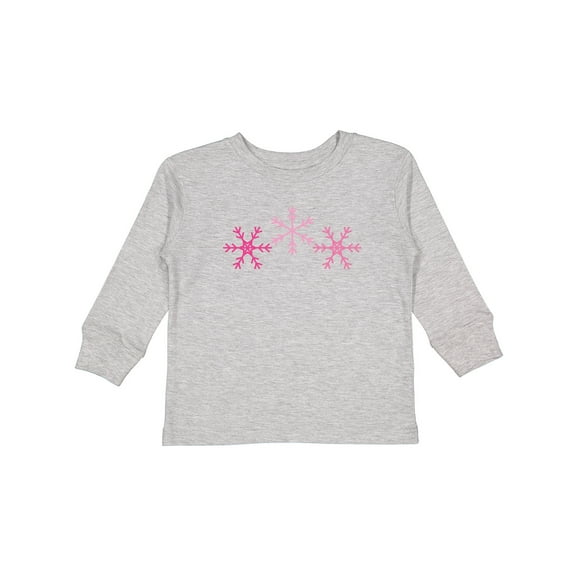 Inktastic Pink Snowflakes Boys or Girls Long Sleeve Toddler T-Shirt