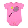 thumbnail image 1 of Inktastic Pink Tennis Racket and Ball Boys or Girls Baby Bodysuit, 1 of 5