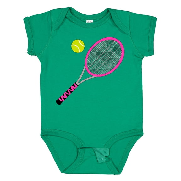Inktastic Pink Tennis Racket and Ball Boys or Girls Baby Bodysuit
