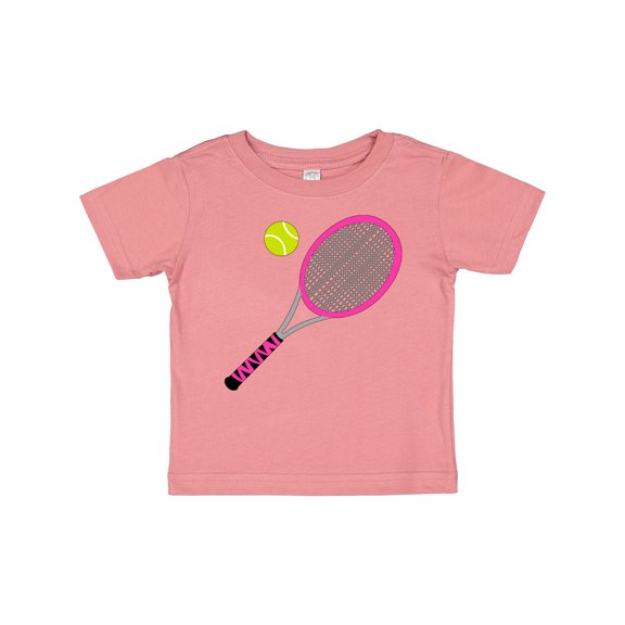 Inktastic Pink Tennis Racket and Ball Boys or Girls Baby T-Shirt
