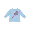 thumbnail image 1 of Inktastic Pink Tennis Racket and Ball Boys or Girls Long Sleeve Toddler T-Shirt, 1 of 5