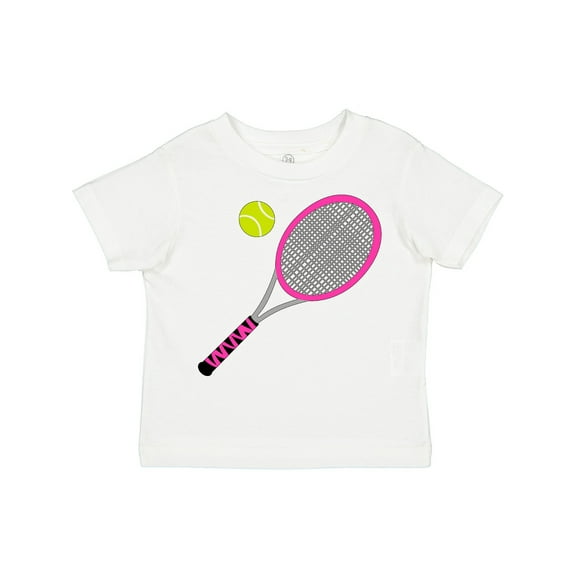 Inktastic Pink Tennis Racket and Ball Boys or Girls Toddler T-Shirt