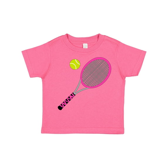 Inktastic Pink Tennis Racket and Ball Boys or Girls Toddler T-Shirt