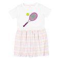 thumbnail image 1 of Inktastic Pink Tennis Racket and Ball Girls Toddler Dress, 1 of 5