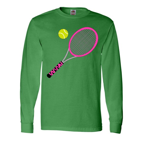 Inktastic Pink Tennis Racket and Ball Long Sleeve T-Shirt