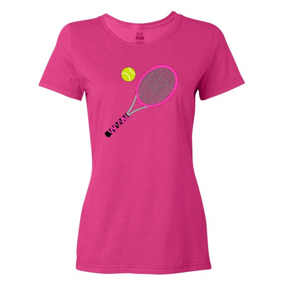 Inktastic Pink Tennis Racket and Ball Women's T-Shirt