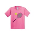 thumbnail image 1 of Inktastic Pink Tennis Racket and Ball Youth T-Shirt, 1 of 5