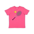 thumbnail image 1 of Inktastic Pink Tennis Racket and Ball Youth T-Shirt, 1 of 5