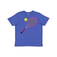 thumbnail image 1 of Inktastic Pink Tennis Racket and Ball Youth T-Shirt, 1 of 5