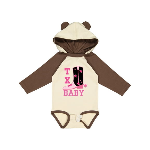 Inktastic Pink Texas Cowboy Baby Girls Long Sleeve Baby Bodysuit