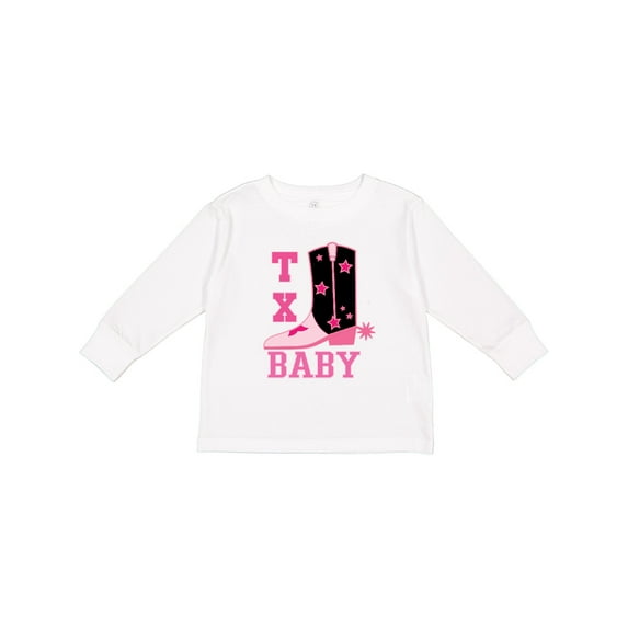 Inktastic Pink Texas Cowboy Baby Girls Long Sleeve Toddler T-Shirt
