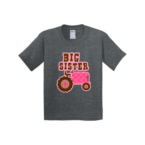 Inktastic Pink Tractor Big Sister Youth T-Shirt