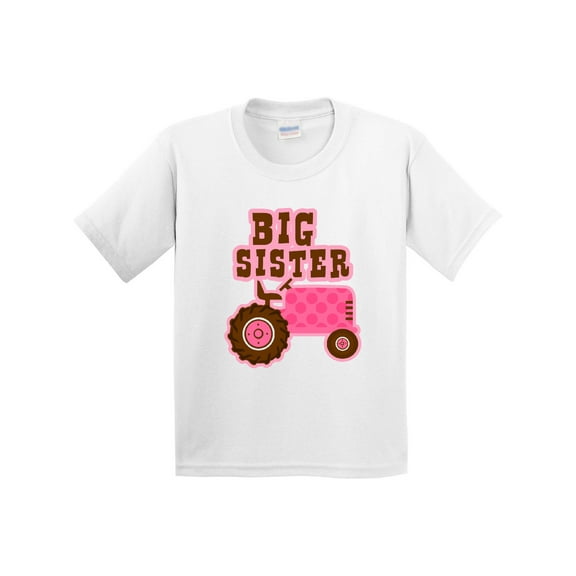 Inktastic Pink Tractor Big Sister Youth T-Shirt