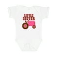 thumbnail image 1 of Inktastic Pink Tractor Little Sister Girls Baby Bodysuit, 1 of 5