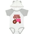 thumbnail image 1 of Inktastic Pink Tractor Little Sister Girls Baby Bodysuit, 1 of 5
