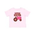 thumbnail image 1 of Inktastic Pink Tractor Little Sister Girls Baby T-Shirt, 1 of 5