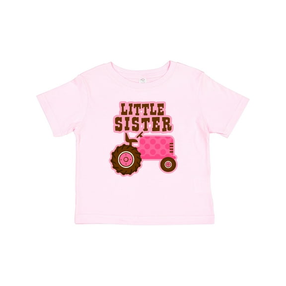 Inktastic Pink Tractor Little Sister Girls Baby T-Shirt